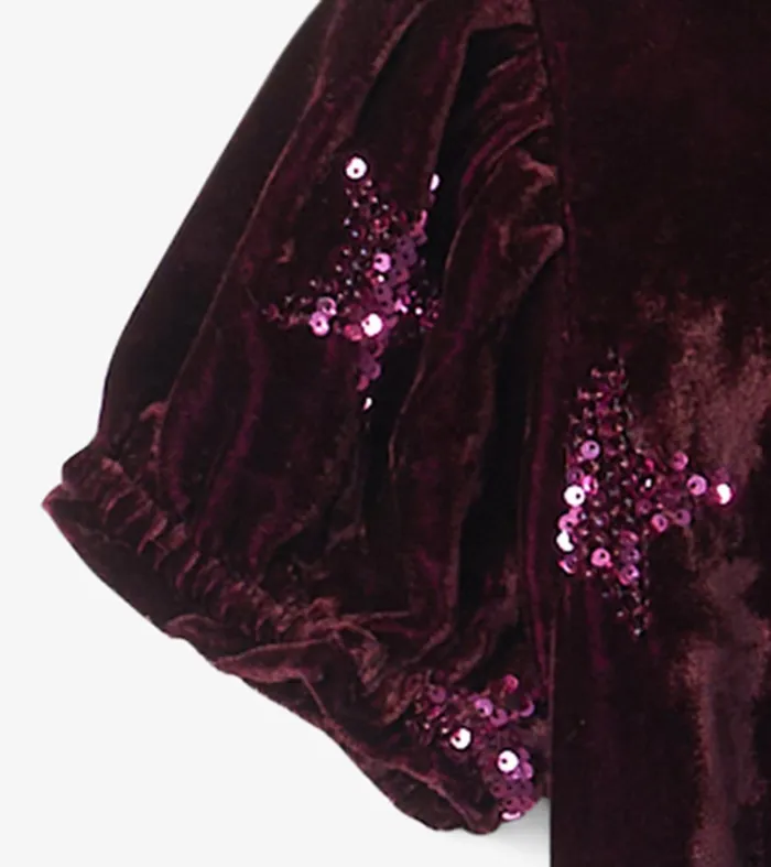 Hatley Dresses Girls Girls Sequin Stars Velvet Dress