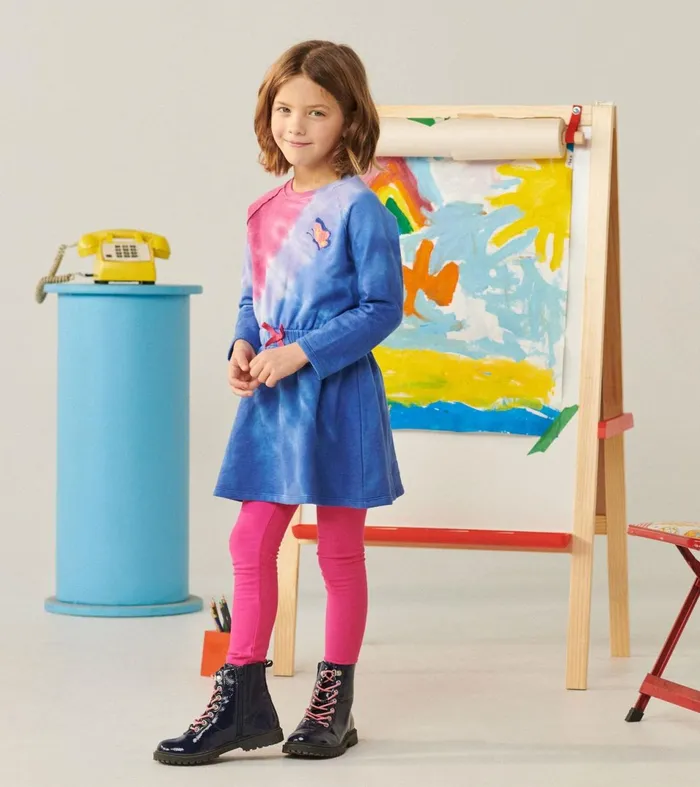 Hatley Dresses Girls Tie Dye Burst Cinched Waist Dress
