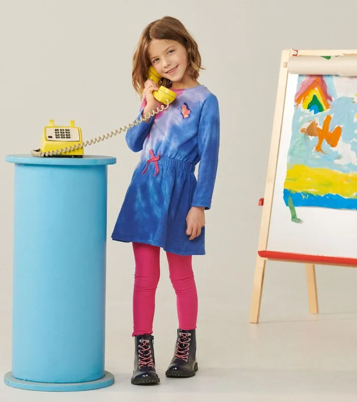 Hatley Dresses Girls Tie Dye Burst Cinched Waist Dress
