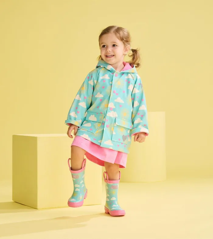 Hatley Rainwear Baby and Toddler Toddler Girls Happy Skies Rain Boots