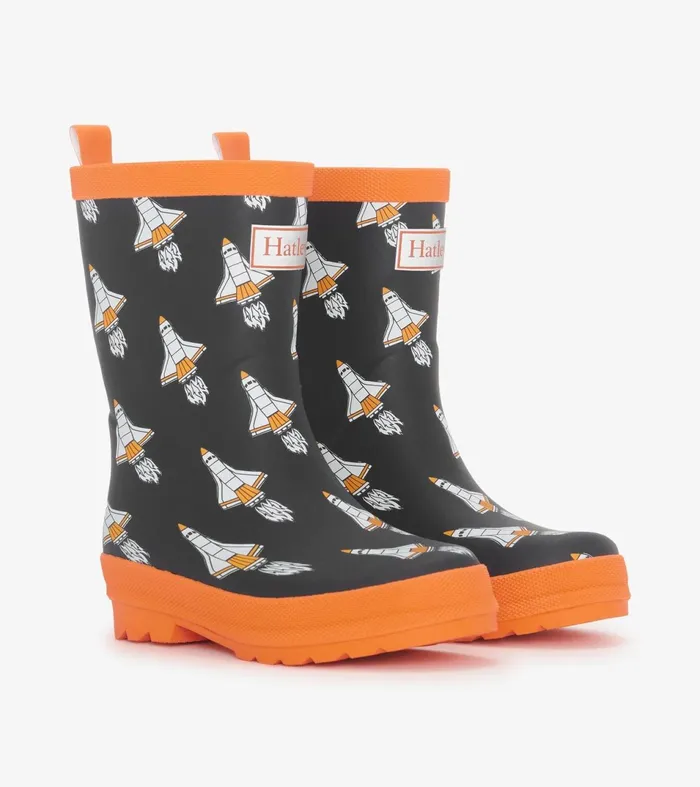 Hatley Rainwear Boys Boys Space Shuttles Matte Rain Boots