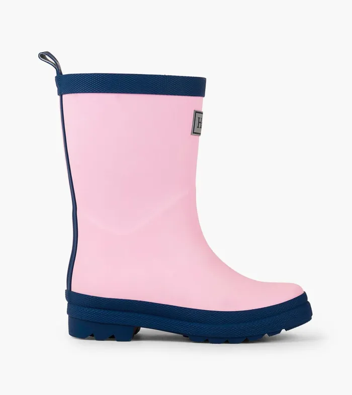 Hatley Rainwear GirlsBaby and Toddler Pink and Navy Matte Rain Boots