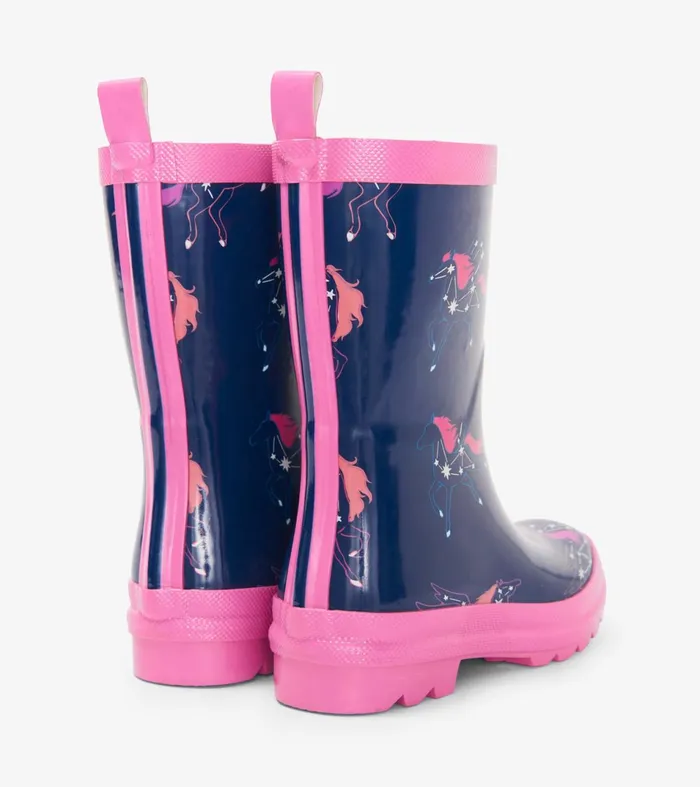 Hatley Rainwear Girls Unicorn Constellations Shiny Rain Boots