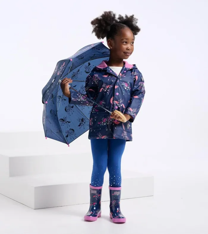Hatley Rainwear Girls Unicorn Constellations Shiny Rain Boots