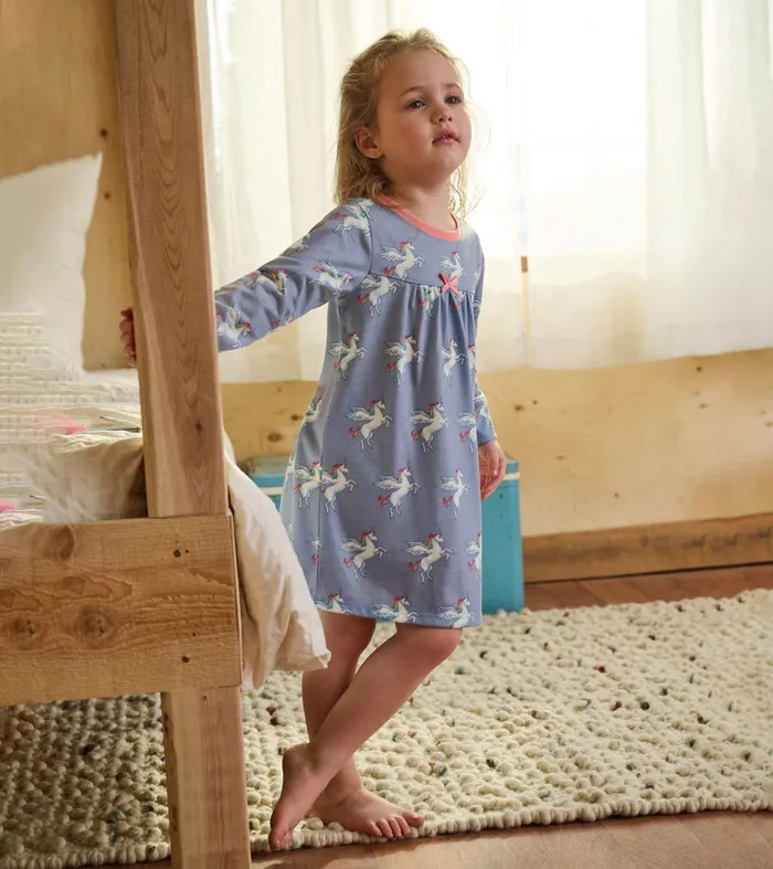Hatley Sleepwear Girls Girls Rainbow Unicorn Long Sleeve Nightgown