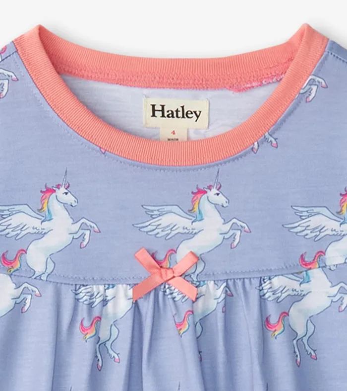 Hatley Sleepwear Girls Girls Rainbow Unicorn Long Sleeve Nightgown