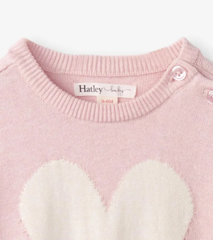 Hatley Sweaters Baby and Toddler Baby Big Heart Sweater Onesie