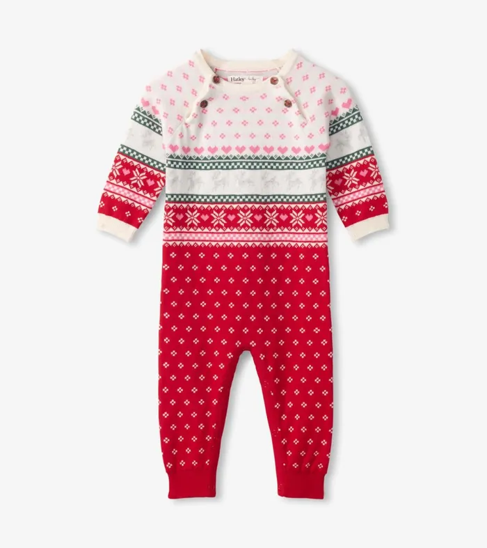 Hatley Sweaters Baby and Toddler Baby Deer Fairisle Sweater Onesie