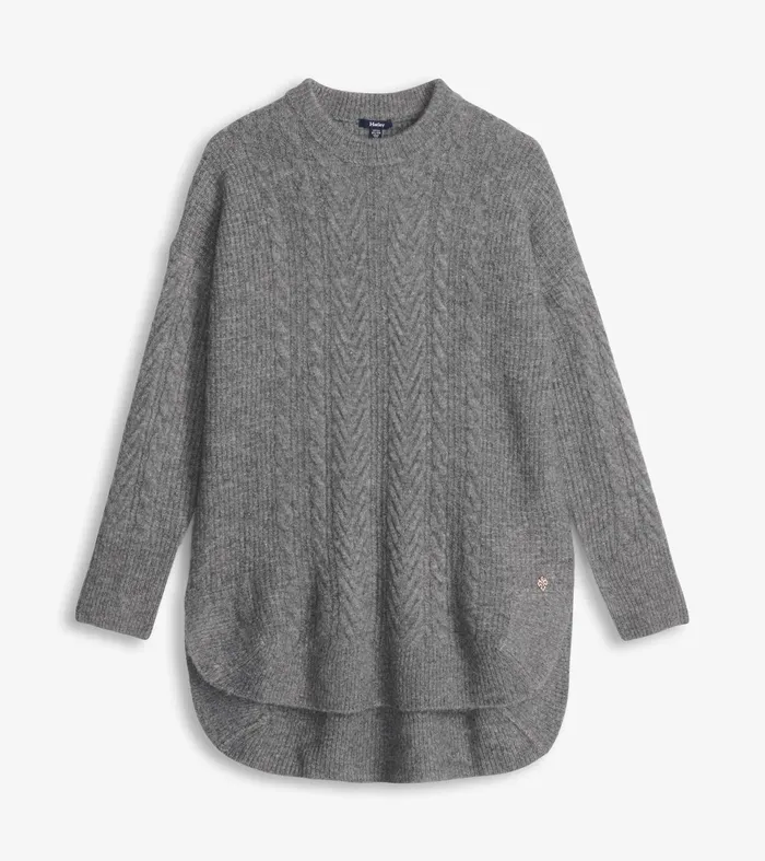 Hatley Sweaters Women Cable Knit Tunic 8211 Charcoal Heather