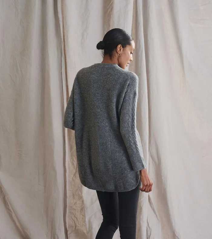 Hatley Sweaters Women Cable Knit Tunic 8211 Charcoal Heather