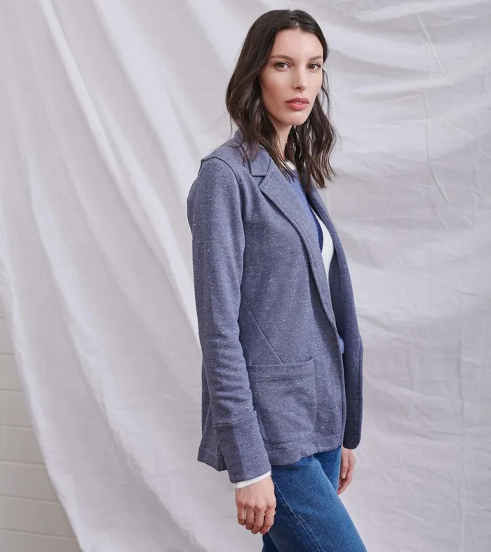 Hatley Sweaters Women Chelsea Knit Blazer 8211 Indigo Speckle