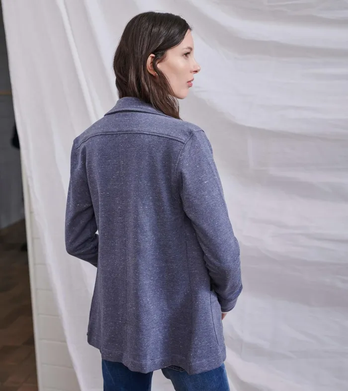 Hatley Sweaters Women Chelsea Knit Blazer 8211 Indigo Speckle