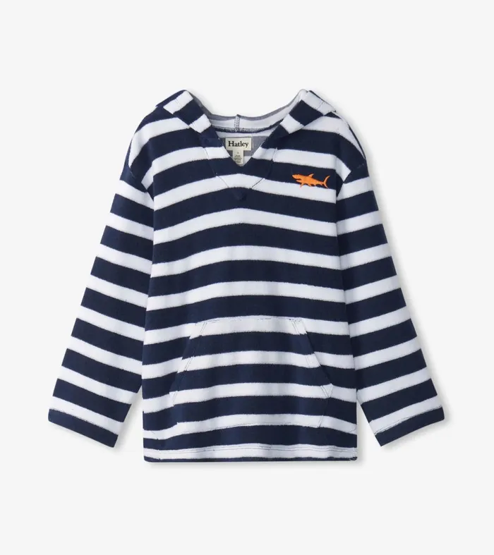 Hatley Swimwear Boys Boys Deep Sea Stripes Terry Pullover Hoodie