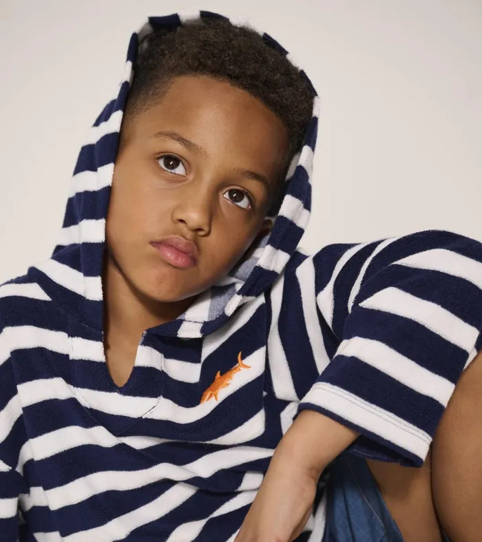 Hatley Swimwear Boys Boys Deep Sea Stripes Terry Pullover Hoodie