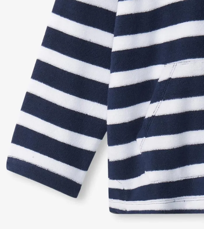 Hatley Swimwear Boys Boys Deep Sea Stripes Terry Pullover Hoodie