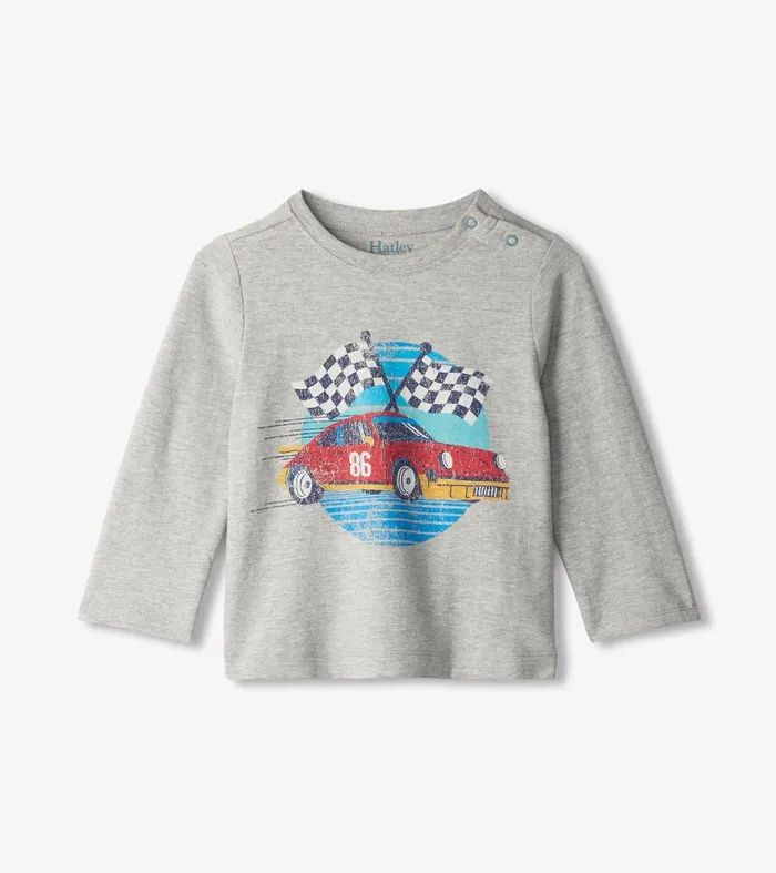 Hatley Tops Baby and Toddler Baby and Toddler Boys Checkered Flag Long Sleeve TShirt