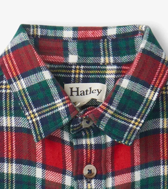 Hatley Tops Baby and Toddler Christmas Plaid Toddler Button Down Shirt