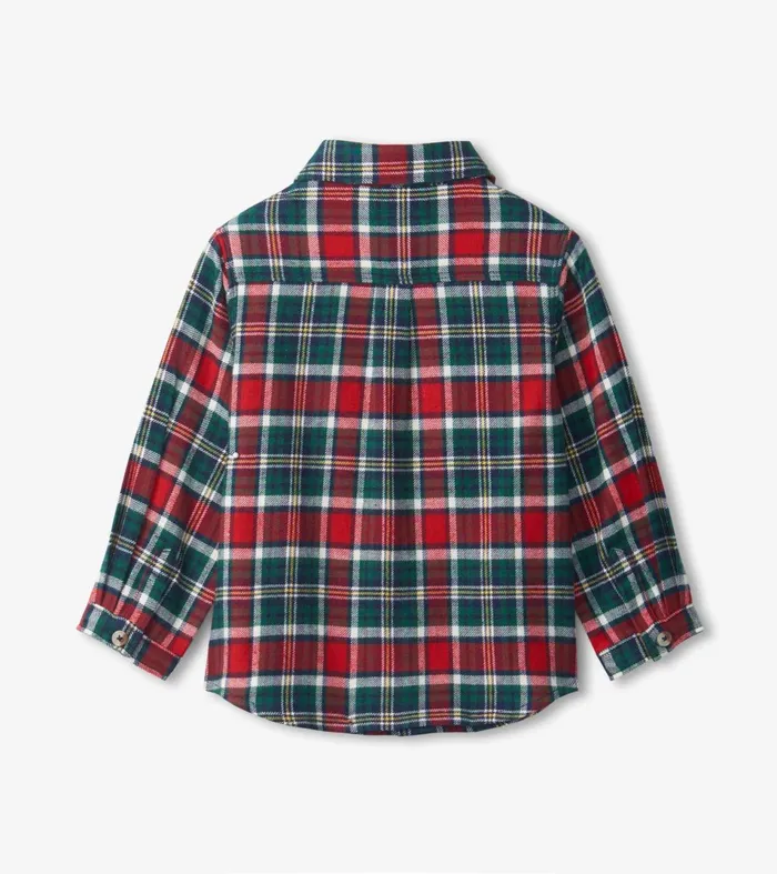 Hatley Tops Baby and Toddler Christmas Plaid Toddler Button Down Shirt