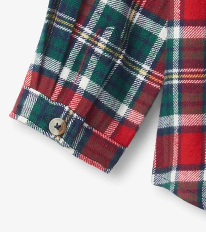 Hatley Tops Baby and Toddler Christmas Plaid Toddler Button Down Shirt