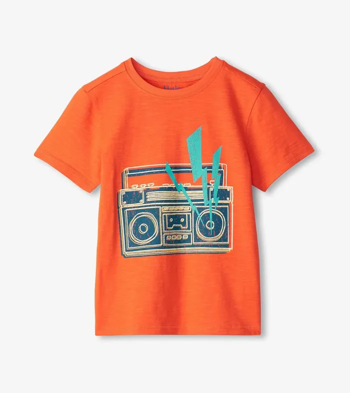 Hatley Tops Boys Boys Boombox Glow In The Dark Graphic Tee