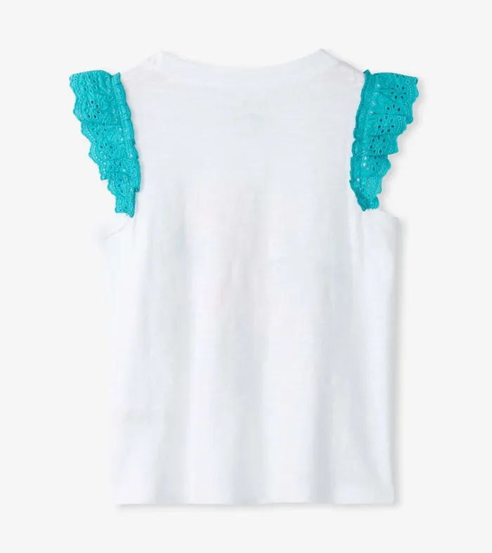 Hatley Tops Girls Girls Stay Golden Ruffle Sleeve Tank Top
