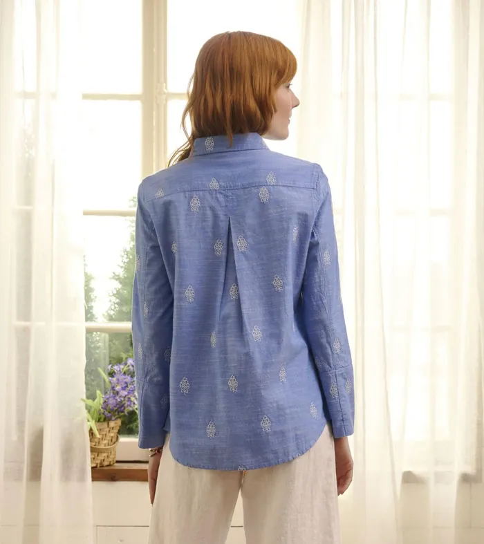 Hatley Tops Women Cindy Blouse 8211 White Embroidered Flowers
