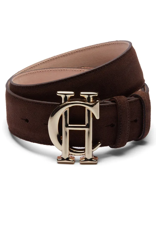 HC Classic Belt Suede Chocolate Women Holland Cooper Belts