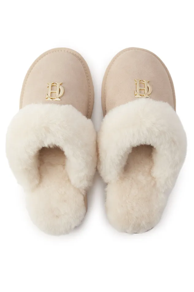 HC Shearling Slipper Oyster Women Holland Cooper Slippers