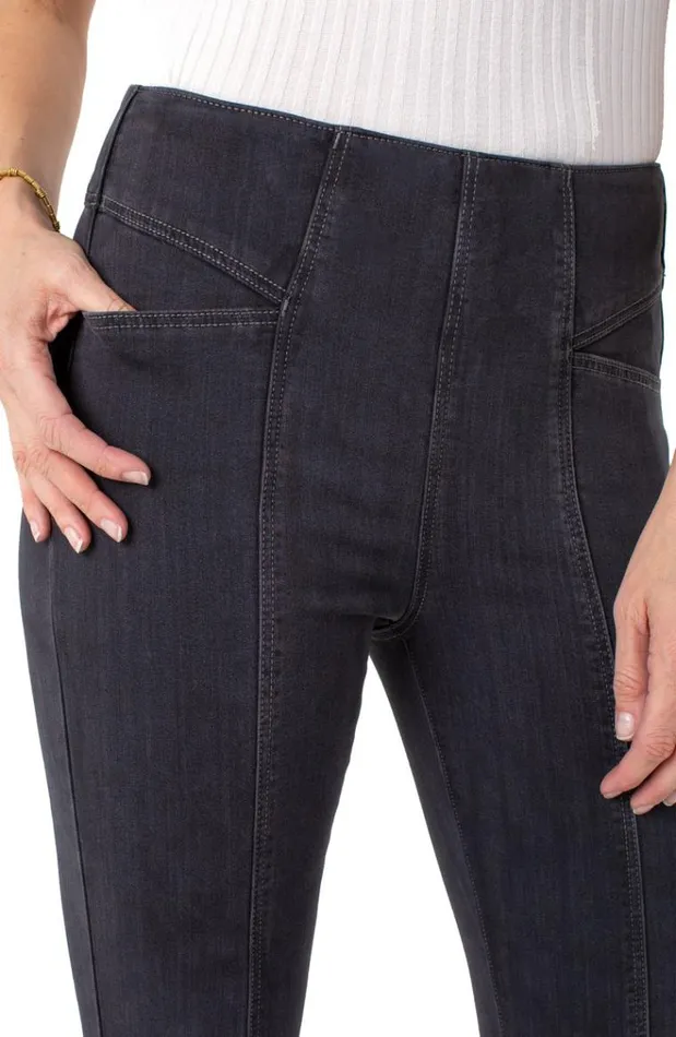 HiRise Women Liverpool Los Angeles Reese HiRise Ankle Skinny With Slant Pockets Meteorite