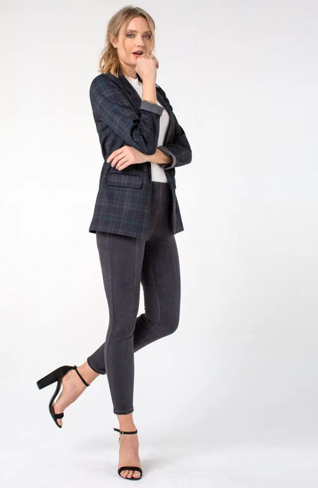 HiRise Women Liverpool Los Angeles Reese HiRise Ankle Skinny With Slant Pockets Meteorite