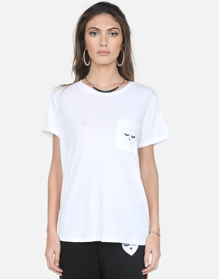 Iris Glam Heart Face White Women039s Lauren Moshi Short Sleeve