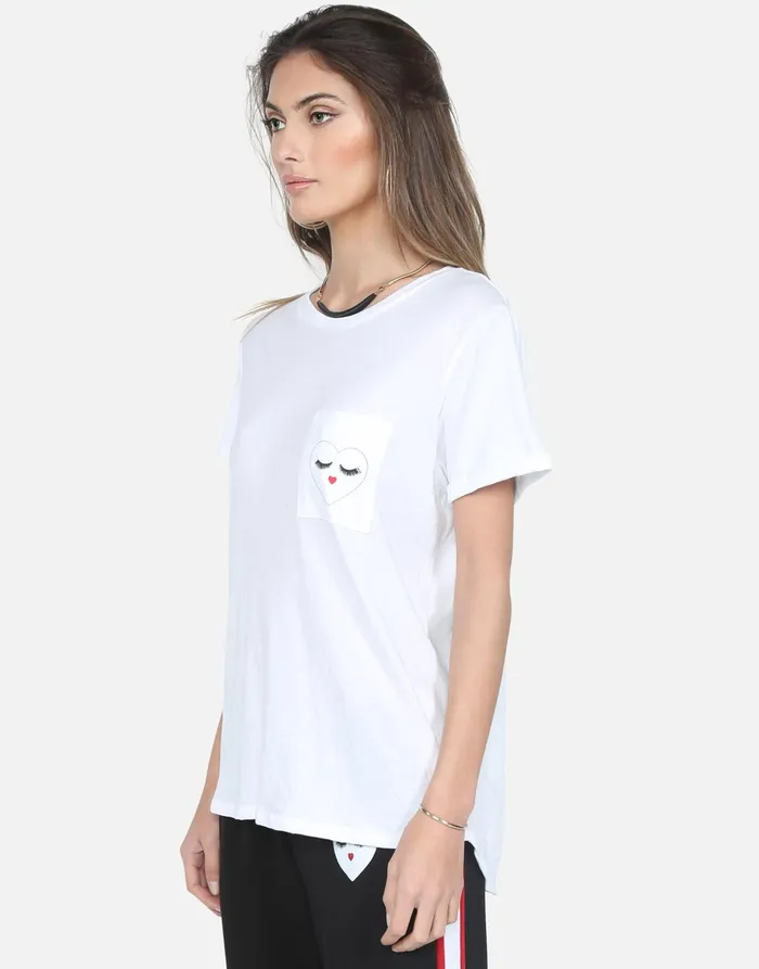 Iris Glam Heart Face White Women039s Lauren Moshi Short Sleeve