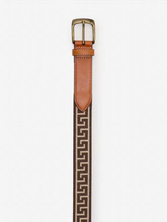 JMcLaughlin Belts Men Needlepoint Belt In Greek Key Dark Brownbrown JMcLaughlin Belts Men Needlepoint Belt In Greek Key Dark Brownbrown