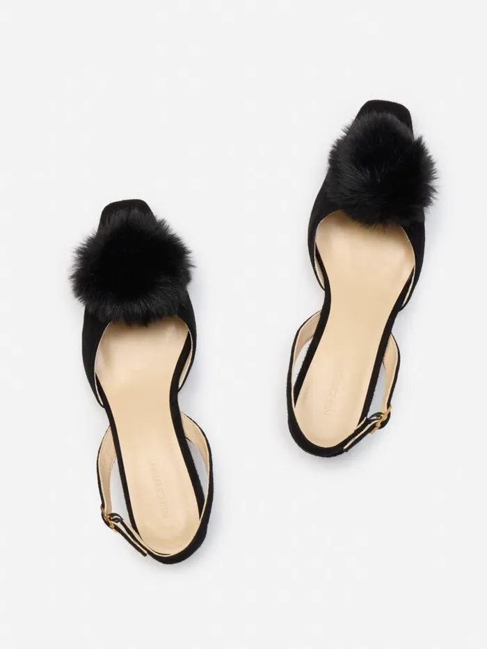 JMcLaughlin Heels Women Dita Suede Slingback Heels Black