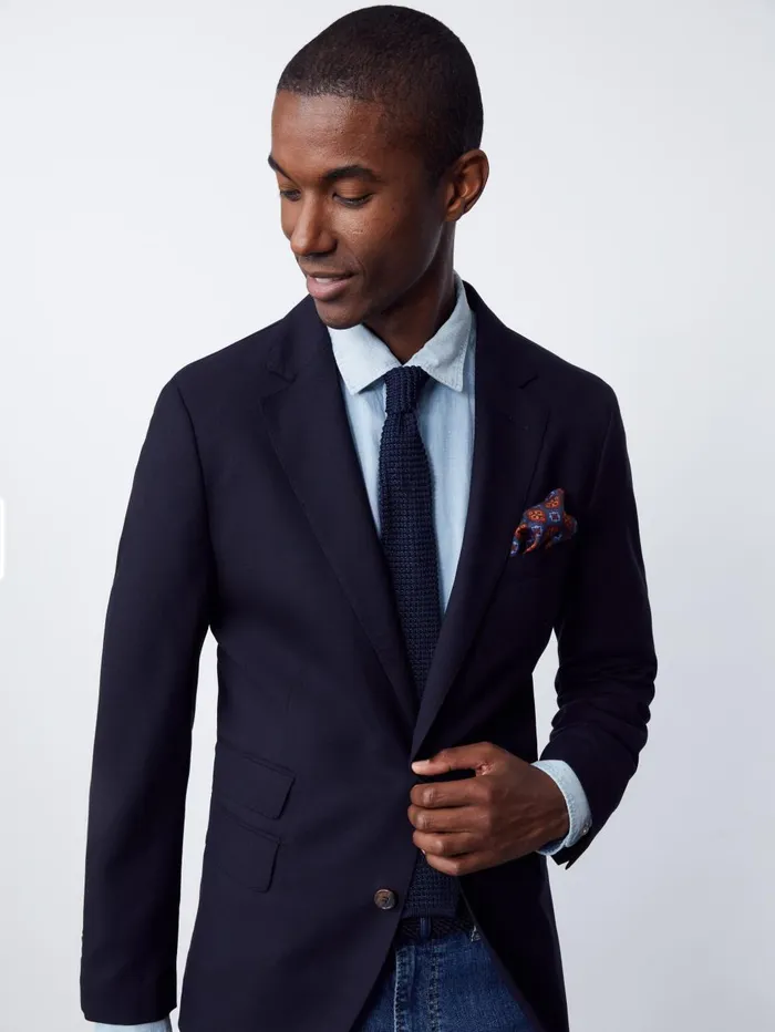 JMcLaughlin Jackets and Outerwear Men Suffolk 3Season Blazer Dark Navy