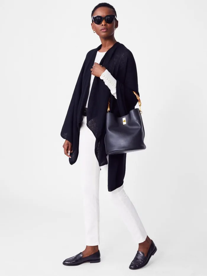 JMcLaughlin Jackets and Outerwear Women Rossi Cashmere Wrap Black
