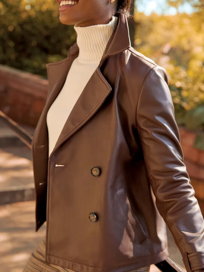 JMcLaughlin Jackets and Outerwear Women Saskia Leather Jacket Chocolate