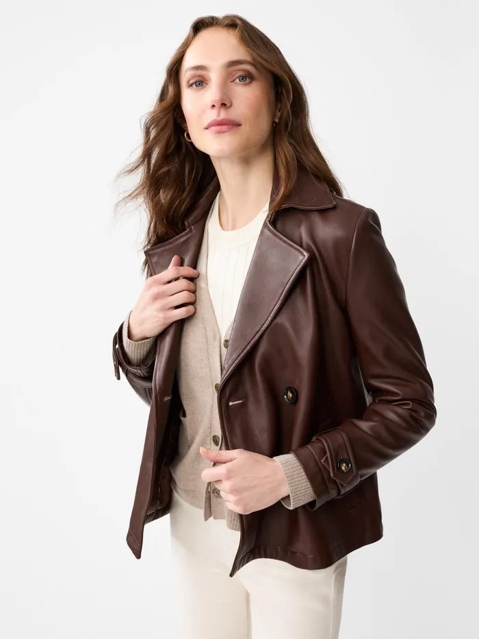 JMcLaughlin Jackets and Outerwear Women Saskia Leather Jacket Chocolate JMcLaughlin Jackets and Outerwear Women Saskia Leather Jacket Chocolate