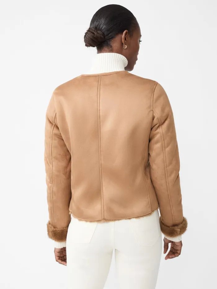 JMcLaughlin Jackets and Outerwear Women Telluride Faux Suede Jacket Sand JMcLaughlin Jackets and Outerwear Women Telluride Faux Suede Jacket Sand