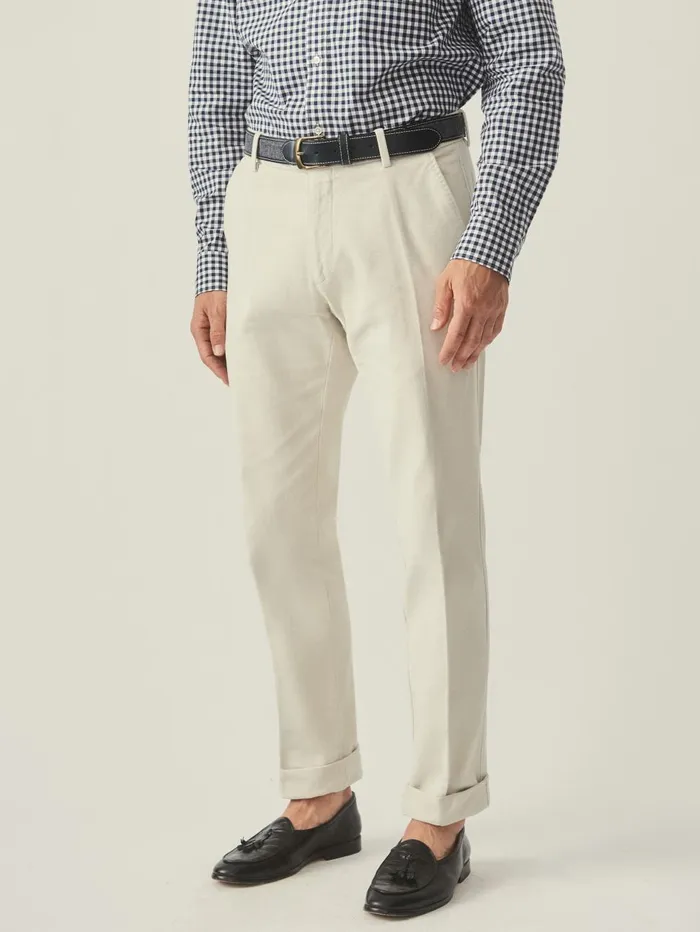 JMcLaughlin Pants Men Redding StraightFit Chino Pants In Italian Moleskin Stone