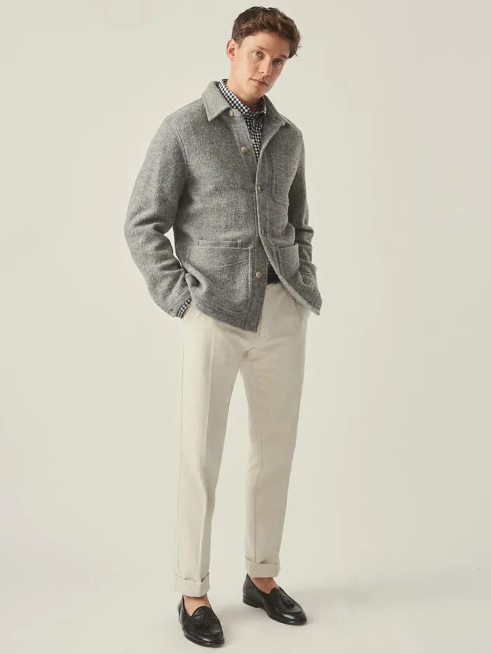 JMcLaughlin Pants Men Redding StraightFit Chino Pants In Italian Moleskin Stone
