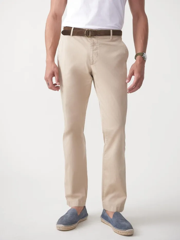 JMcLaughlin Pants Men Taylor StraightFit Chino In Italian Twill Khaki
