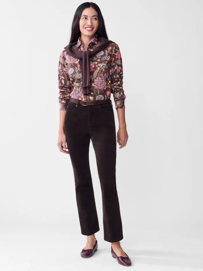 JMcLaughlin Pants Women Lenni Velvet Jeans Dark Chocolate