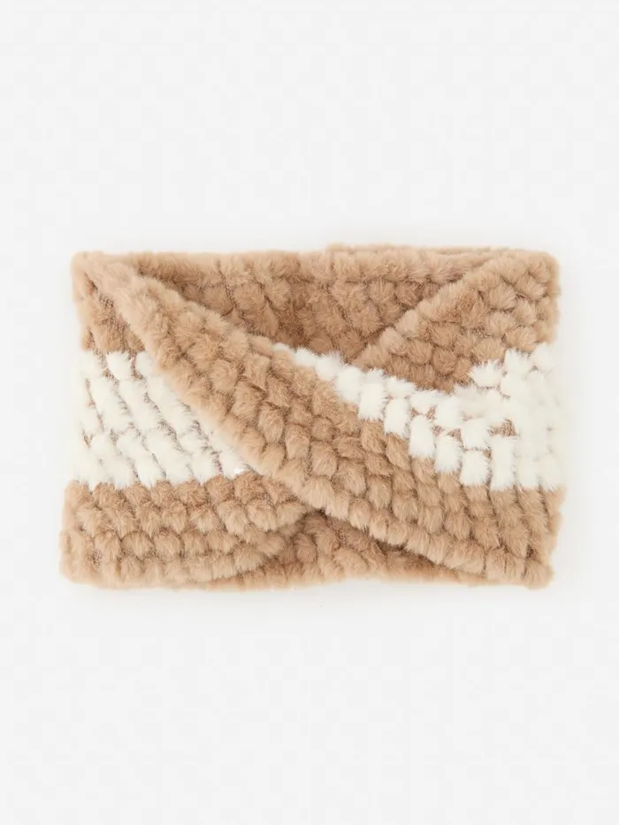 JMcLaughlin Scarves Women Bormio Faux Fur Neckwarmer Light Cameloff White