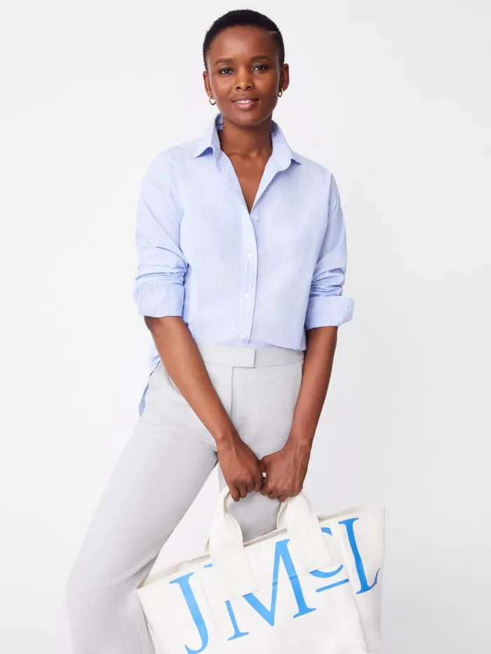 JMcLaughlin Shirts and Tops Women Finn Shirt In Stripe Sky Bluewhite