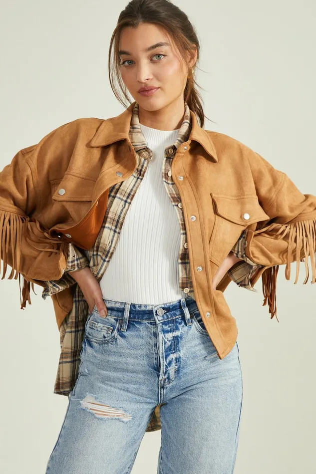 Jackets Altar8217d State Women Stacy Suede Fringe Jacket