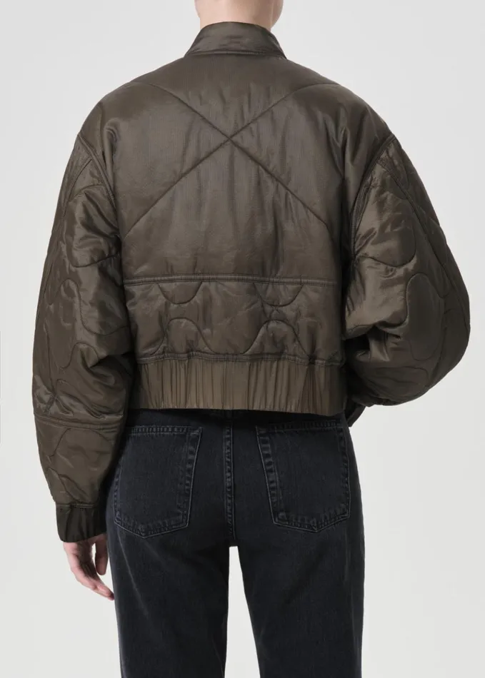 Jackets and Outerwear Women Agolde Shoreditch Ski Club X AGOLDE Iona Quilted Jacket Olive