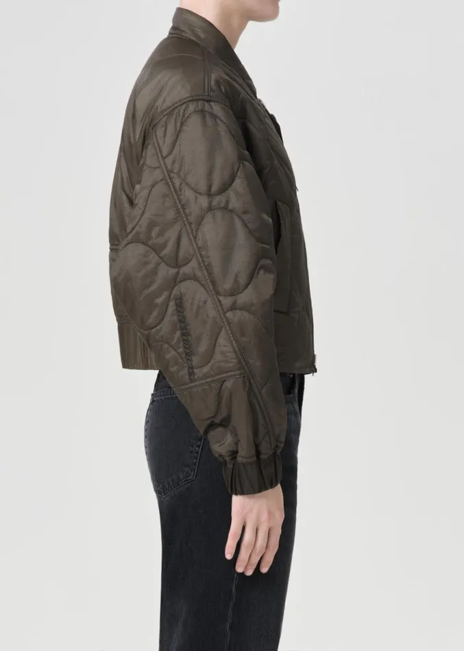 Jackets and Outerwear Women Agolde Shoreditch Ski Club X AGOLDE Iona Quilted Jacket Olive