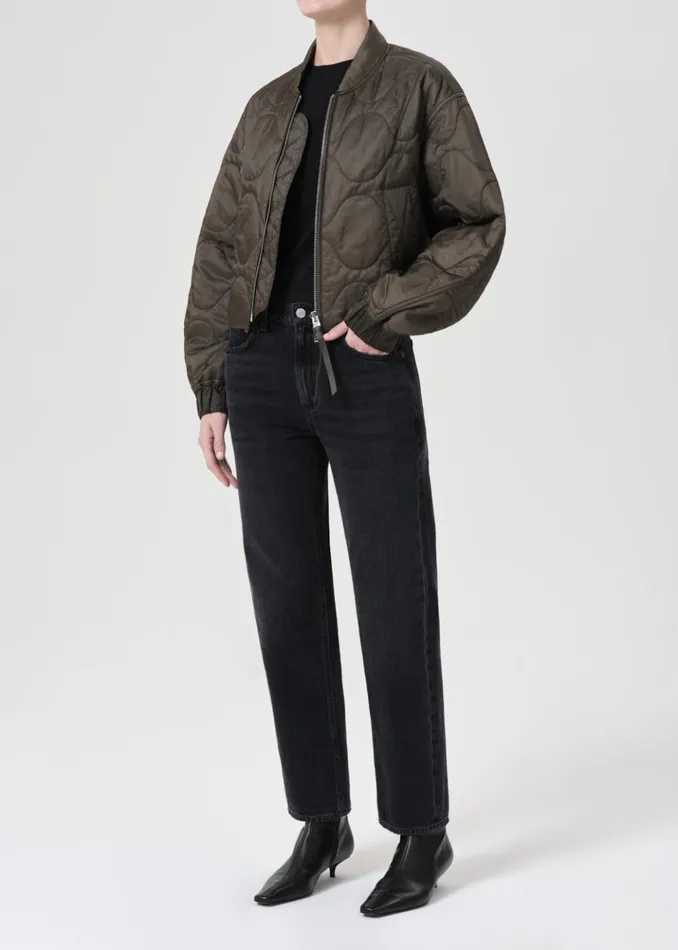 Jackets and Outerwear Women Agolde Shoreditch Ski Club X AGOLDE Iona Quilted Jacket Olive