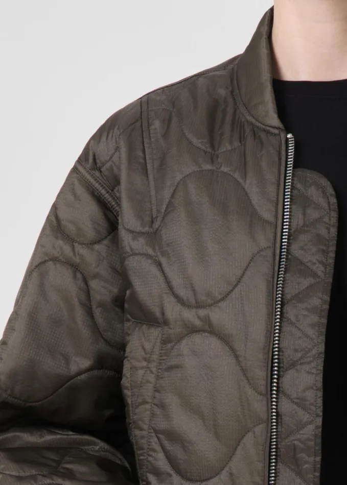 Jackets and Outerwear Women Agolde Shoreditch Ski Club X AGOLDE Iona Quilted Jacket Olive